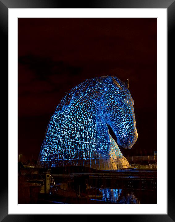 The Illuminated Beauty of The Kelpies Framed Mounted Print by Tommy Dickson