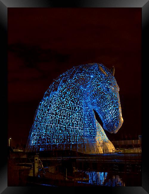 The Illuminated Beauty of The Kelpies Framed Print by Tommy Dickson