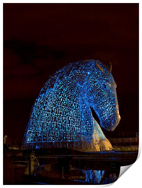 The Illuminated Beauty of The Kelpies Print by Tommy Dickson
