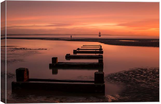 Crosby beach sunset Canvas Print by Paul Farrell Photography