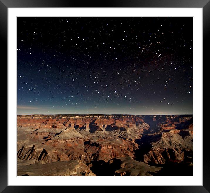 Grand Canyon at Night Framed Mounted Print by Luc Novovitch