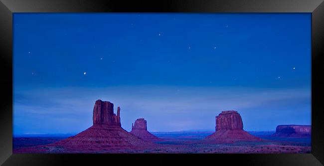 Monument Valley at Night Framed Print by Luc Novovitch
