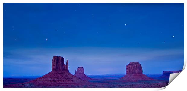 Monument Valley at Night Print by Luc Novovitch