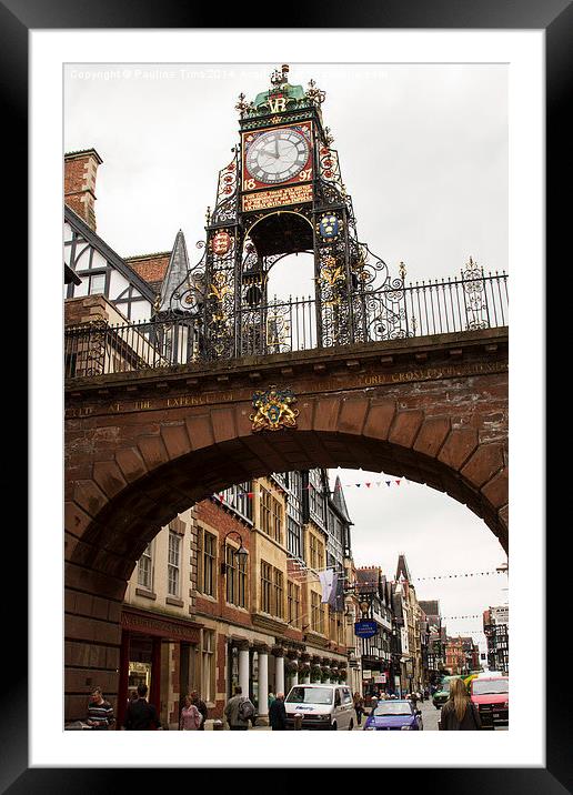 Eastgate and Eastgate clock Chester, Cheshire, U.K Framed Mounted Print by Pauline Tims