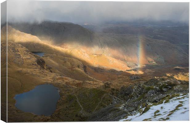 Old Man Of Coniston Rainbow Canvas Print by James Grant