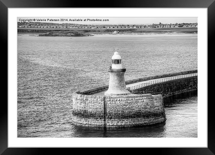 South Shields Lighthouse Framed Mounted Print by Valerie Paterson