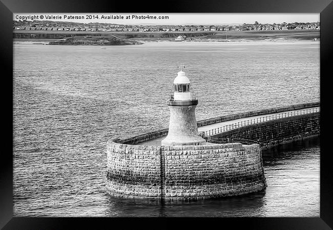 South Shields Lighthouse Framed Print by Valerie Paterson