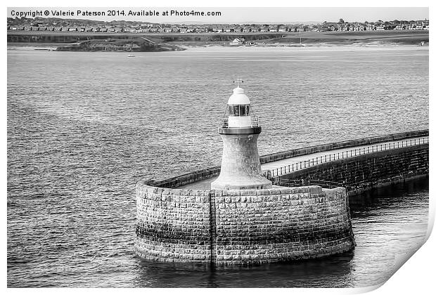 South Shields Lighthouse Print by Valerie Paterson