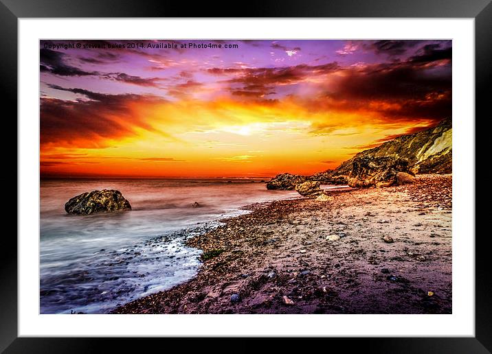 Needles Beach, Isle of Wight Framed Mounted Print by stewart oakes