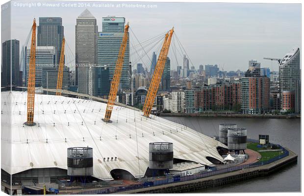 O2 and Docklands Canvas Print by Howard Corlett