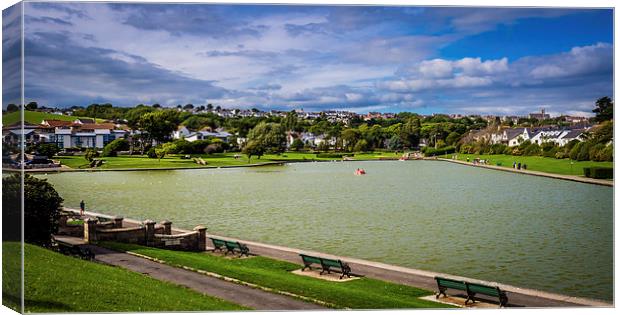 Cold Knap Boating Lake, Barry, Wales, UK Canvas Print by Mark Llewellyn