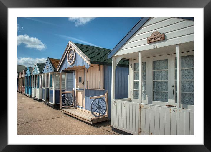 WindyRidge Beach Huts Framed Mounted Print by Oliver Porter