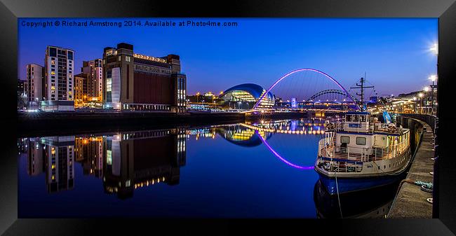 Newcastle quayside Framed Print by Richard Armstrong