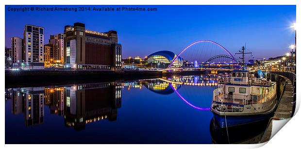Newcastle quayside Print by Richard Armstrong