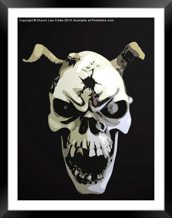 Skull 3 Framed Mounted Print by Sharon Lisa Clarke