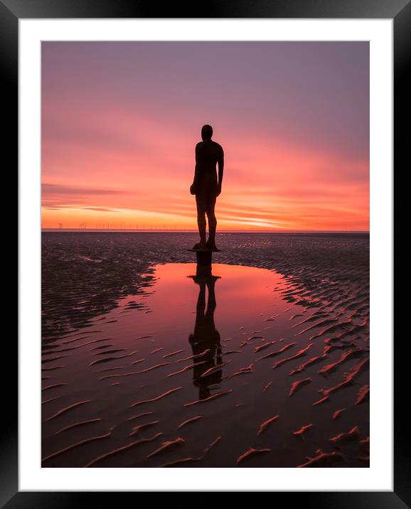 Another Gormley Sunset Framed Mounted Print by raymond mcbride