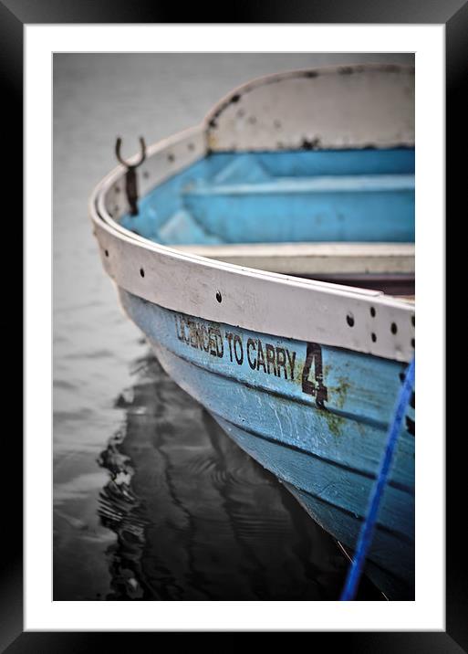 Blue Rowing boat Framed Mounted Print by Kelvin Futcher 2D Photography
