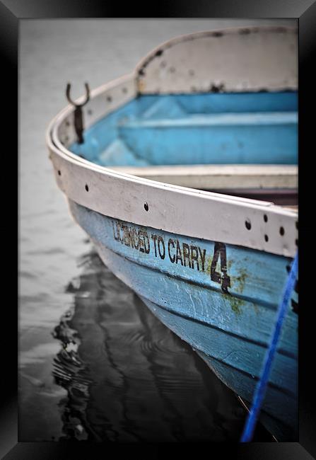 Blue Rowing boat Framed Print by Kelvin Futcher 2D Photography