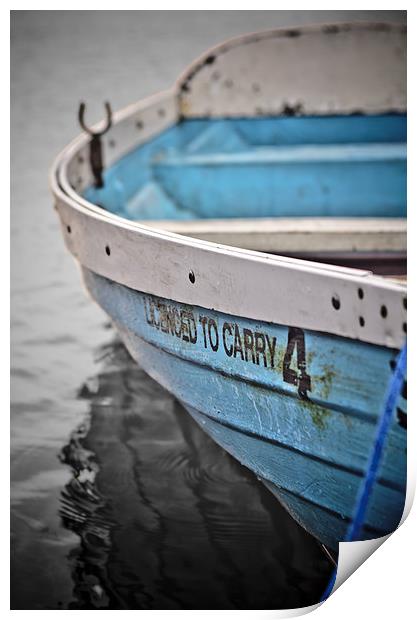 Blue Rowing boat Print by Kelvin Futcher 2D Photography