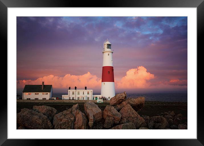 Portland Bill Lighthouse Framed Mounted Print by Anthony Michael 