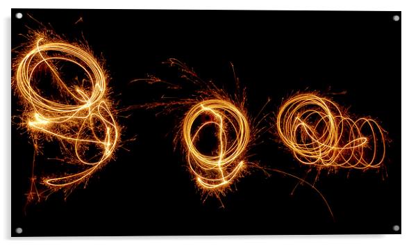 Triple Sparklers Acrylic by Gypsyofthesky Photography