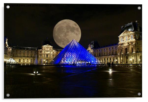 Lune et Louvre Acrylic by David Laws