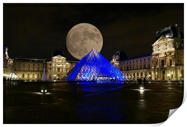Lune et Louvre Print by David Laws