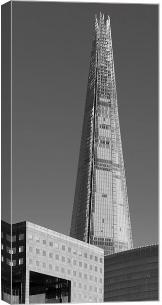 The Shard from the river black and white version Canvas Print by Gary Eason