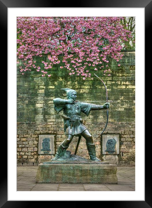 Robin Hood Statue Framed Mounted Print by David Birchall
