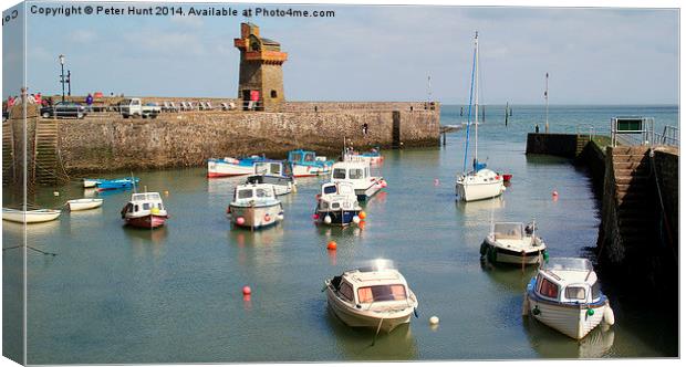 Lynmouth Devon Harbour View Canvas Print by Peter F Hunt