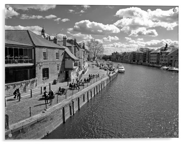 Kings Staithe beside York river Ouse Acrylic by Robert Gipson