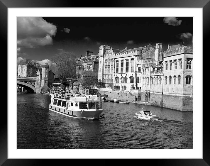 York Guildhall with river boat on the Ouse. Framed Mounted Print by Robert Gipson