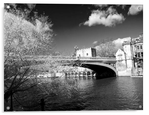 York City Lendal bridge across the river Ouse. Acrylic by Robert Gipson