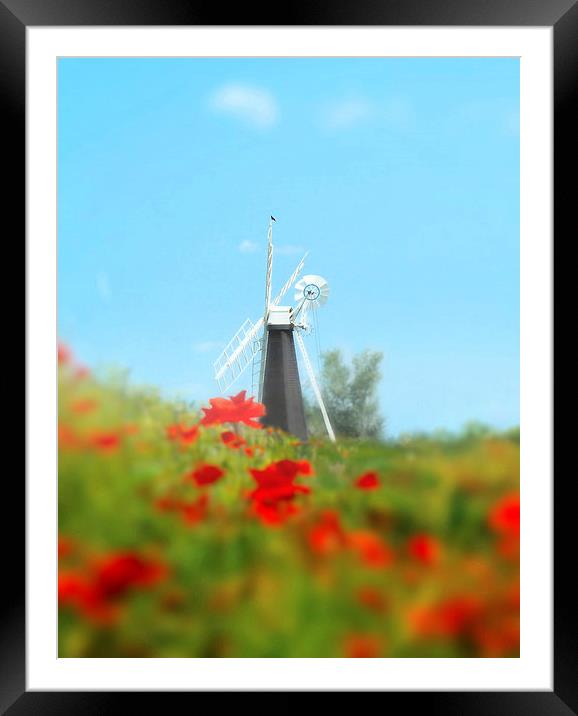 Windmill in the summer Framed Mounted Print by Valerie Anne Kelly