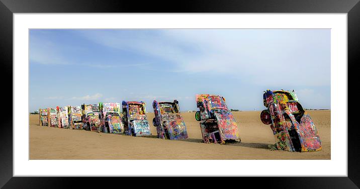 Cadillac Ranch 4329 Framed Mounted Print by Luc Novovitch