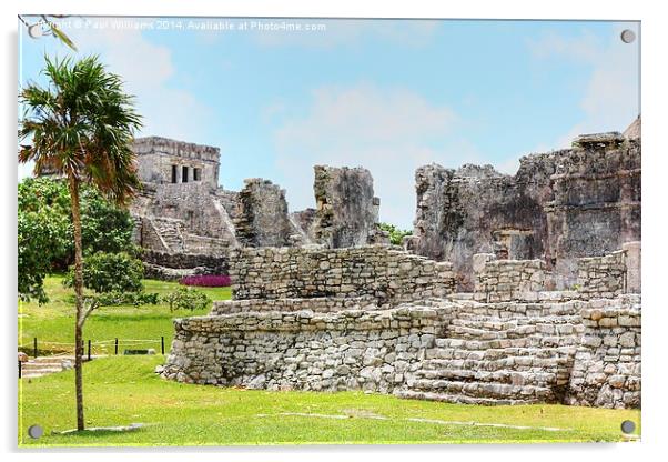 Mayan Ruins at Tulum (2) Acrylic by Paul Williams