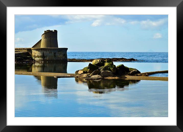 Rippled Ardrossan Sea Pools Framed Mounted Print by Chris Archer