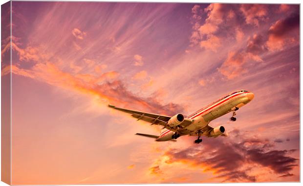 Landing at sunset Canvas Print by Guido Parmiggiani