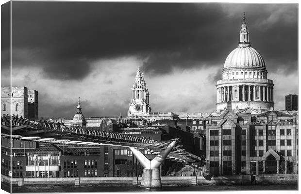 St Pauls Black and White Canvas Print by Oxon Images