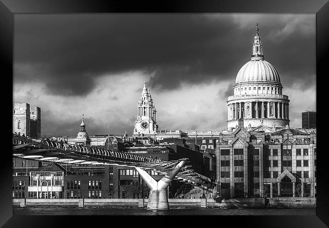 St Pauls Black and White Framed Print by Oxon Images