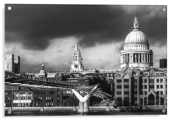 St Pauls Black and White Acrylic by Oxon Images