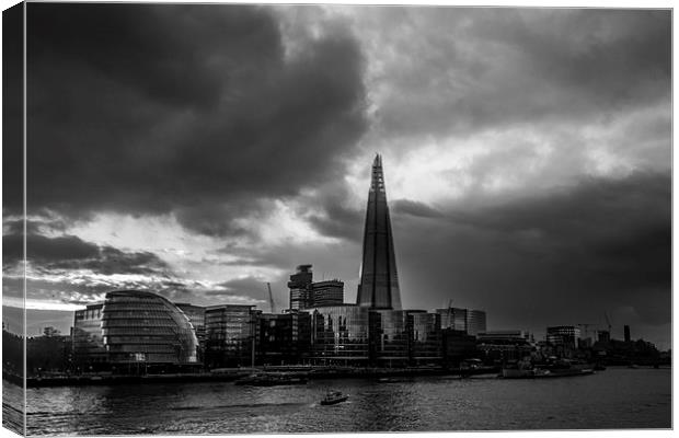 The Shard Black and White Canvas Print by Oxon Images