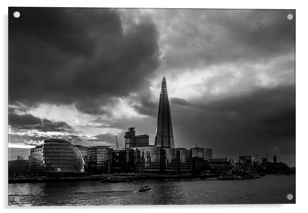 The Shard Black and White Acrylic by Oxon Images