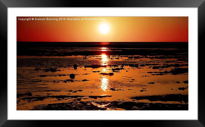 Sunset Peach Framed Mounted Print by Graham Beerling