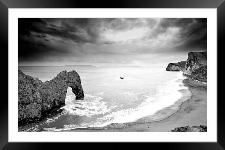 Durdle Door Storm Framed Mounted Print by Shaun Jacobs