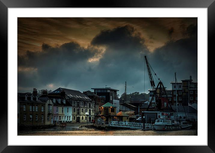 West Cowes Cloudy Sunset Framed Mounted Print by Ian Johnston  LRPS