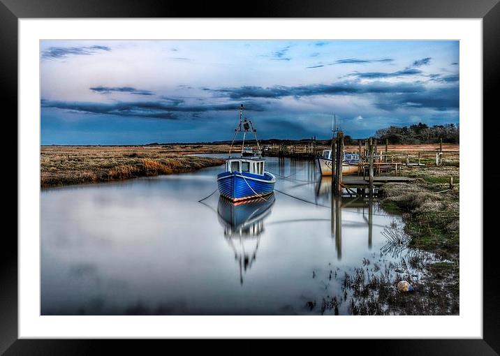Fishing boats at Thornham quay Framed Mounted Print by Gary Pearson