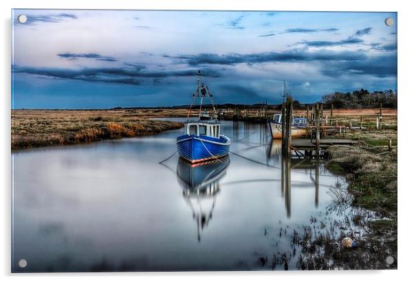 Fishing boats at Thornham quay Acrylic by Gary Pearson