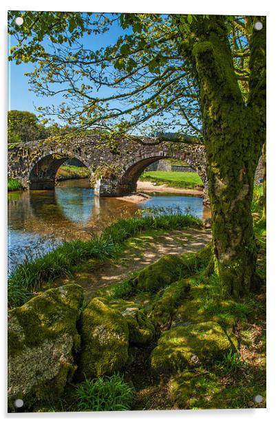 Afternoon at The Two Bridges Dartmoor Acrylic by Abdul Kadir Audah