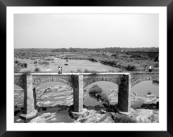 Crossing the River Framed Mounted Print by Susmita Mishra